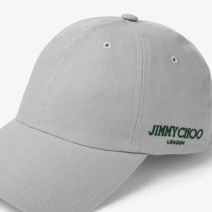 Cap 85 Cappellino da baseball in cotone grigio e verde britannico con logo jimmy choo Cap 85 Cappellino da baseball in cotone grigio e verde britannico con logo jimmy choo