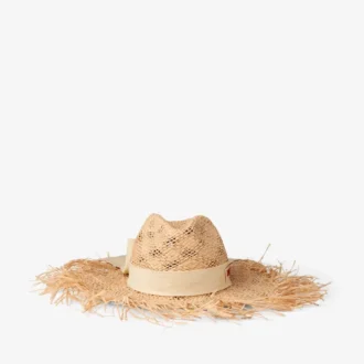 Cappello Thalia Small in rafia naturale con fiocco in nastro Cappello Thalia Small in rafia naturale con fiocco in nastro