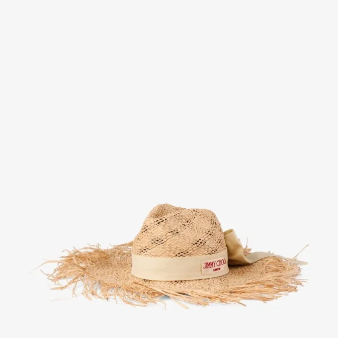 Cappello Thalia Small in rafia naturale con fiocco in nastro Cappello Thalia Small in rafia naturale con fiocco in nastro