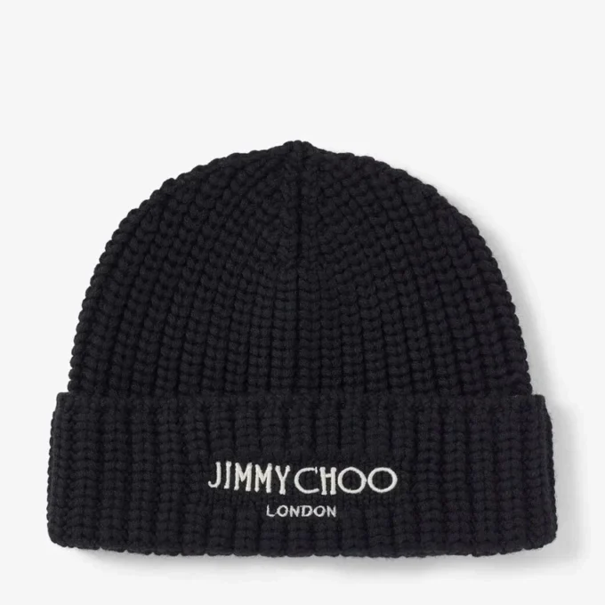 Cappello Yuki in maglia Cashwool nero Cappello Yuki in maglia Cashwool nero