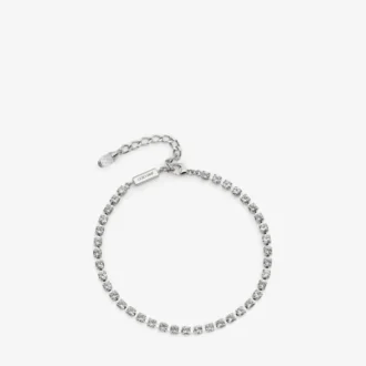 Cavigliera Saeda Cavigliera in metallo con finitura argento e cristalli Cavigliera Saeda Cavigliera in metallo con finitura argento e cristalli