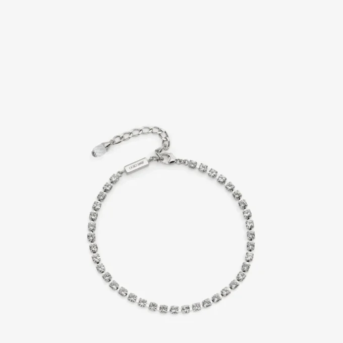 Cavigliera Saeda Cavigliera in metallo con finitura argento e cristalli Cavigliera Saeda Cavigliera in metallo con finitura argento e cristalli