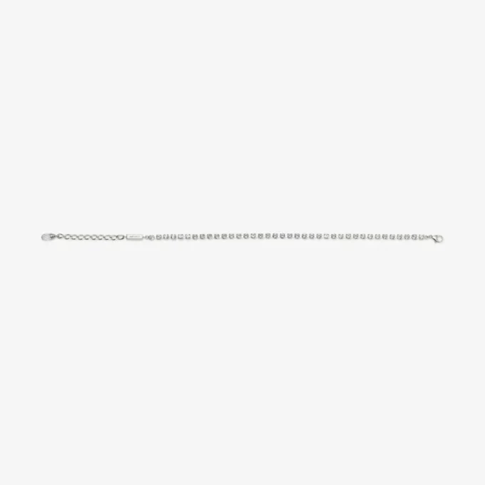Cavigliera Saeda Cavigliera in metallo con finitura argento e cristalli Cavigliera Saeda Cavigliera in metallo con finitura argento e cristalli
