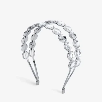 Cerchietto a doppia fila Cerchietto con cristalli finitura argento