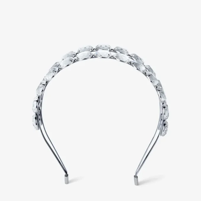 Cerchietto a doppia fila Cerchietto con cristalli finitura argento