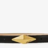 Cintura con fibbia a diamante Cintura con fibbia in pelle nera