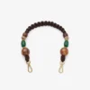 Cinturino intrecciato Cinturino in corda intrecciata marrone multicolore con perline Cinturino intrecciato Cinturino in corda intrecciata marrone multicolore con perline
