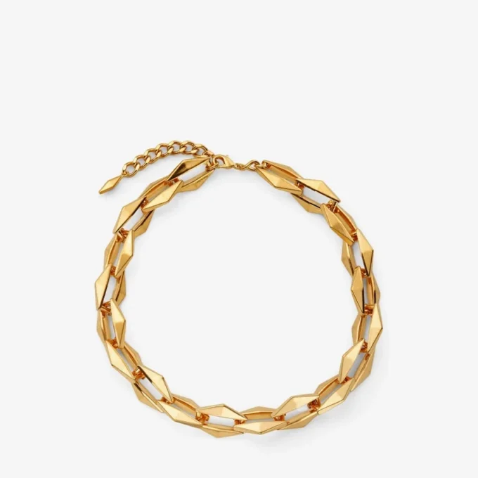 Collana a catena Diamond Collana a catena Diamond con finitura dorata Collana a catena Diamond Collana a catena Diamond con finitura dorata