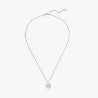 Collana a cuore Collana a cuore con finitura argento e cristalli Collana a cuore Collana a cuore con finitura argento e cristalli