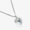 Collana a cuore Collana a cuore con finitura argento e cristalli Collana a cuore Collana a cuore con finitura argento e cristalli