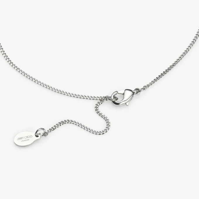 Collana a cuore Collana a cuore con finitura argento e cristalli Collana a cuore Collana a cuore con finitura argento e cristalli