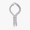 Collana Zandra Collana in cristallo con finitura argento Collana Zandra Collana in cristallo con finitura argento