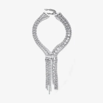 Collana Zandra Collana in cristallo con finitura argento