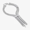 Collana Zandra Collana in cristallo con finitura argento Collana Zandra Collana in cristallo con finitura argento