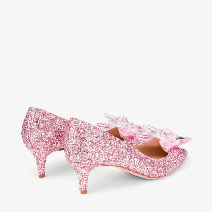 Décolleté a punta Allure in camoscio rosa misto e ricoperte di cristalli Décolleté a punta Allure in camoscio rosa misto e ricoperte di cristalli