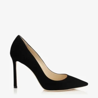 Décolleté a punta Romy 100 in camoscio nero
