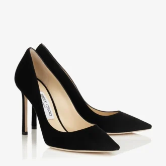 Décolleté a punta Romy 100 in camoscio nero