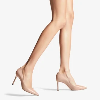 Décolleté a punta Romy 85 in pelle di capretto rosa balletto