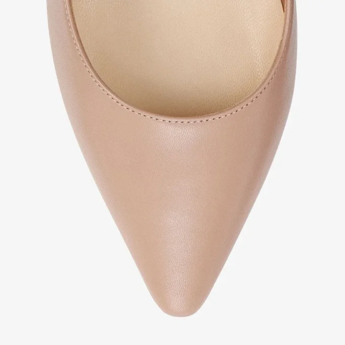 Décolleté a punta Romy 85 in pelle di capretto rosa balletto