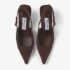 Décolleté Amel 50 in pelle scamosciata color cioccolato