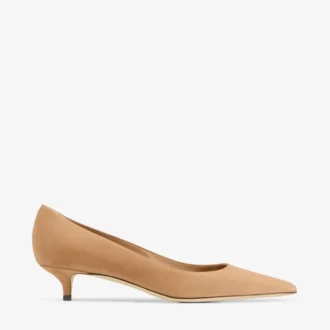 Décolleté Amelia 35 in camoscio color caramello