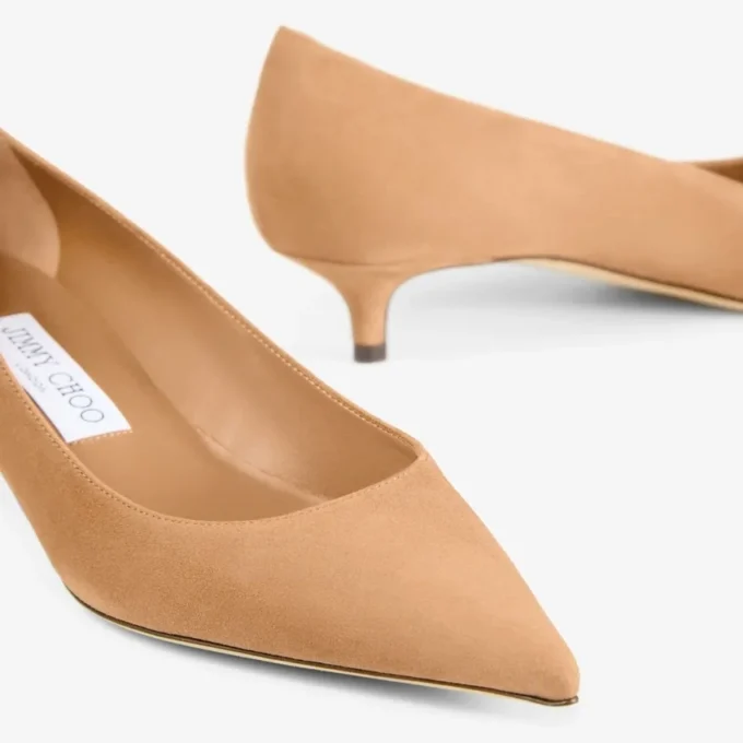 Décolleté Amelia 35 in camoscio color caramello