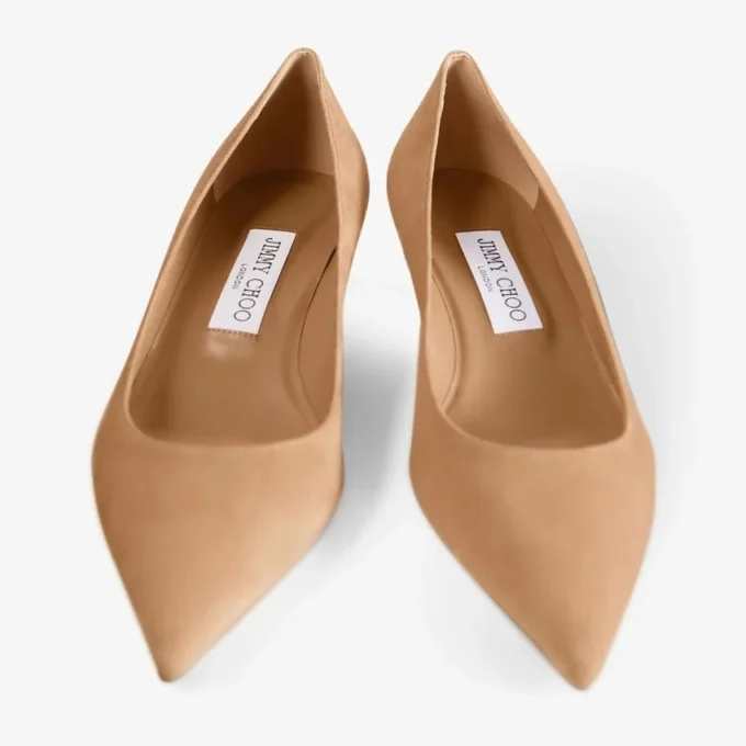 Décolleté Amelia 35 in camoscio color caramello