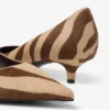 Décolleté Amelia 35 in cavallino con stampa zebrata color cioccolato