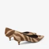 Décolleté Amelia 35 in cavallino con stampa zebrata color cioccolato