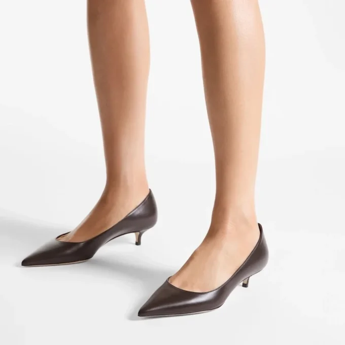 Décolleté Amelia 35 in pelle di vitello color cioccolato