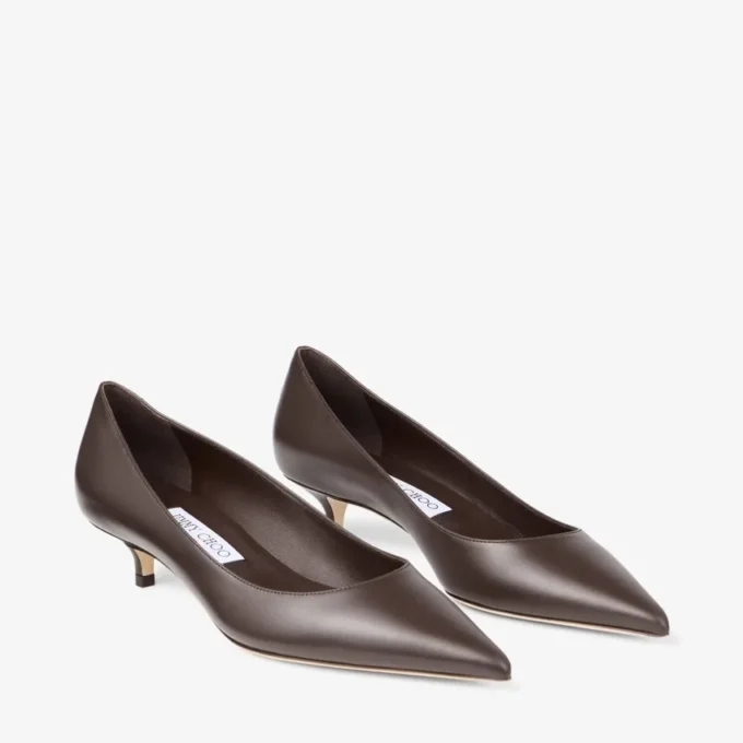 Décolleté Amelia 35 in pelle di vitello color cioccolato