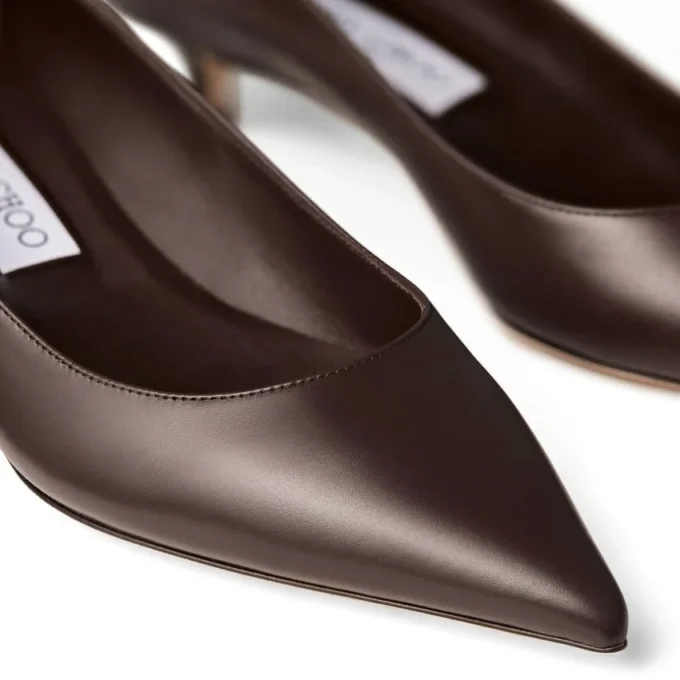 Décolleté Amelia 35 in pelle di vitello color cioccolato