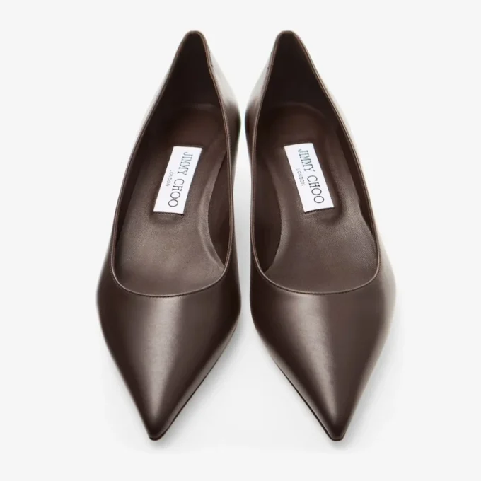 Décolleté Amelia 35 in pelle di vitello color cioccolato
