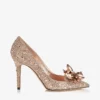 Décolleté Avril con punta affusolata ricoperta di cristalli color oro rosa