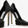 Décolleté Brigitte 120 in raso nero