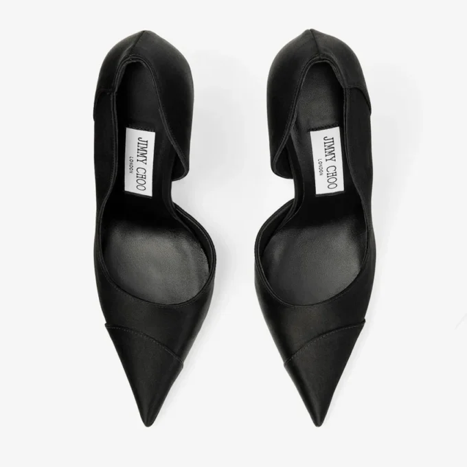 Décolleté Brigitte 120 in raso nero