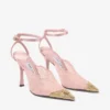 Décolleté Faiz 100 Rose in pizzo jimmy choo con dettagli in pizzo metallico