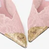 Décolleté Faiz 100 Rose in pizzo jimmy choo con dettagli in pizzo metallico