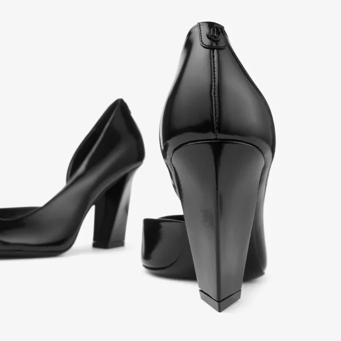 Décolleté Farren 85 in morbida pelle spazzolata nera Décolleté Farren 85 in morbida pelle spazzolata nera