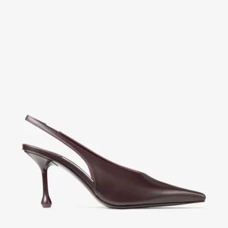 Décolleté Isa 80 in pelle di vitello color merlot intenso