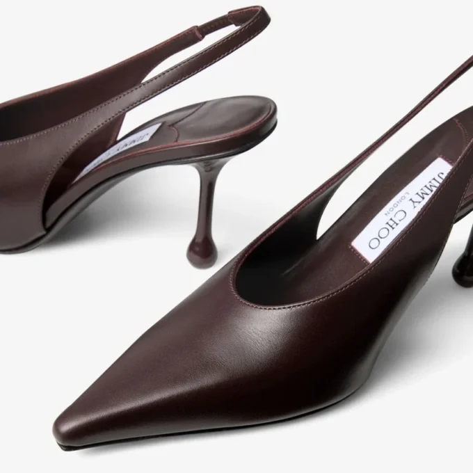 Décolleté Isa 80 in pelle di vitello color merlot intenso