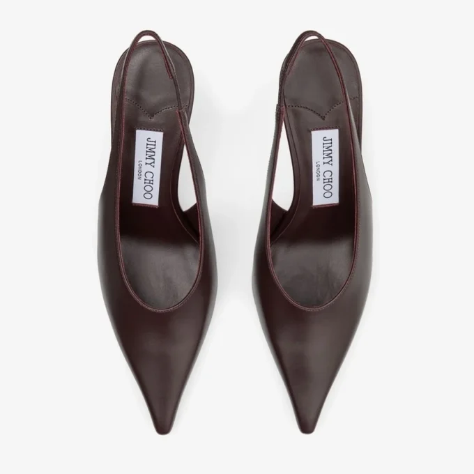 Décolleté Isa 80 in pelle di vitello color merlot intenso