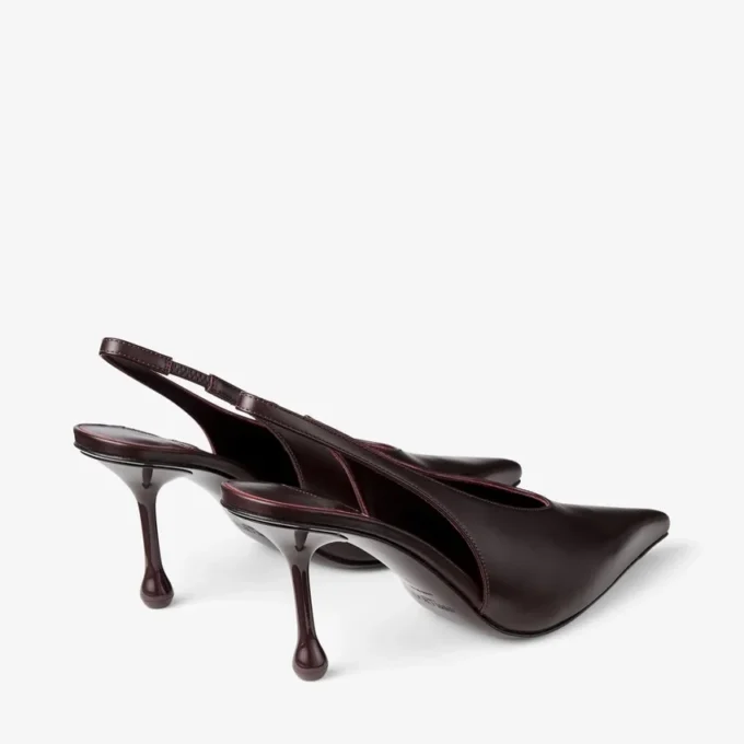 Décolleté Isa 80 in pelle di vitello color merlot intenso