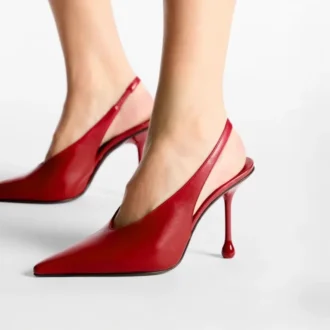 Décolleté Isa 95 in pelle rosso rubino
