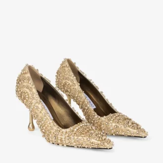 Décolleté Ixia 80 in nappa metallizzata Gold Mix con ricami in cristallo Décolleté Ixia 80 in nappa metallizzata Gold Mix con ricami in cristallo
