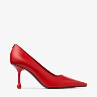 Décolleté Ixia 80 in pelle rosso rubino