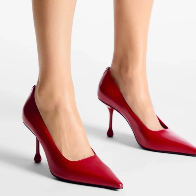 Décolleté Ixia 80 in pelle rosso rubino Décolleté Ixia 80 in pelle rosso rubino