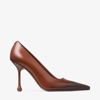 Décolleté Ixia 95 in pelle spazzolata color cognac