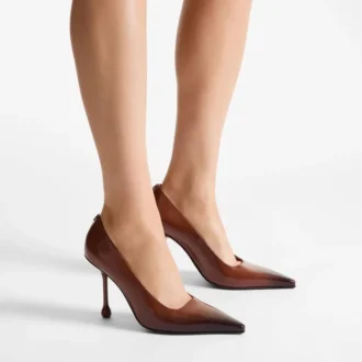 Décolleté Ixia 95 in pelle spazzolata color cognac