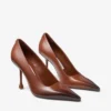 Décolleté Ixia 95 in pelle spazzolata color cognac